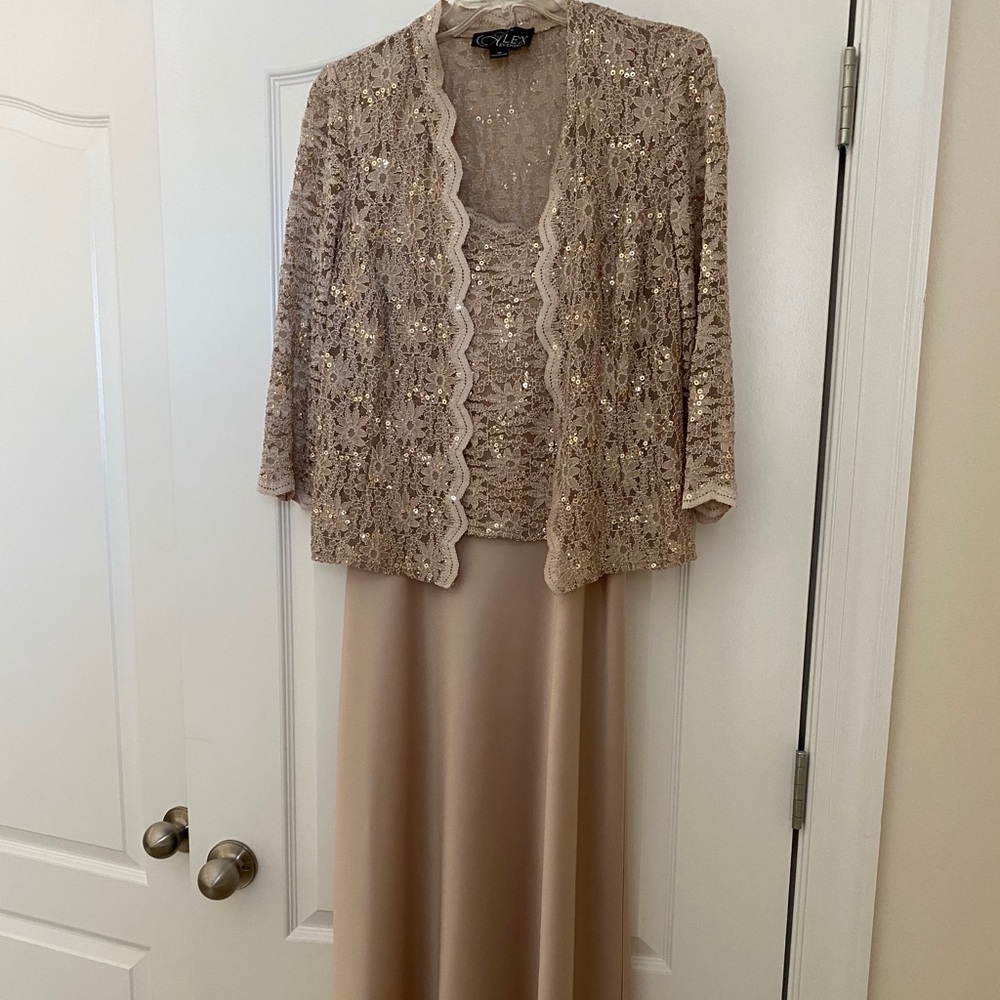 Alex Evening Size 10 Formal jacket Dress Champagne
